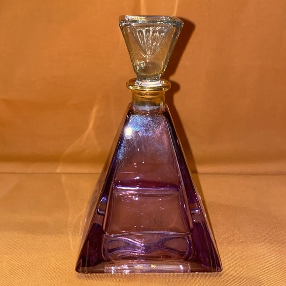 Vintage 1970’s RCR Crystal Perfume Bottle - Purple Pyramid Shape Perfume Bottle - Picture 2 of 4